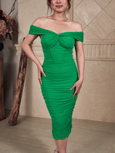 Changeable neckline mesh dress