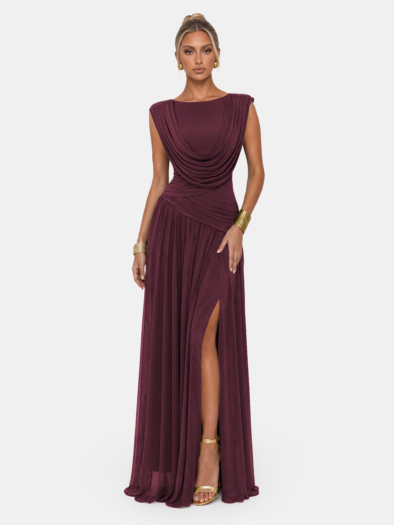 Athena Maxi Dress Burgundy / M